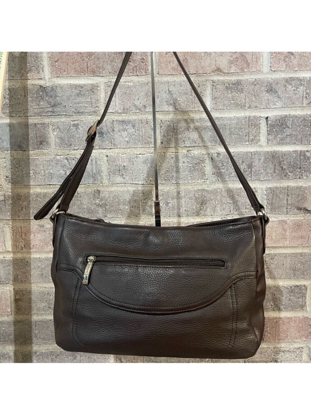 Stone & Co. Teal and Brown Leather Handbag